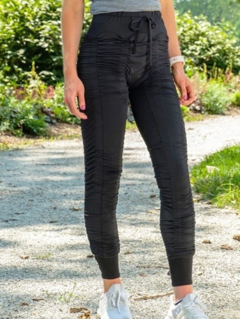 AGOGIE +40 Wearable Resistance Training Pants Ruched Leggings Size PXL Black